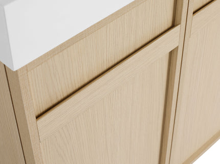 Freestanding Bathroom Vanity With Resin Sink & Soft Close Cabinet Doors