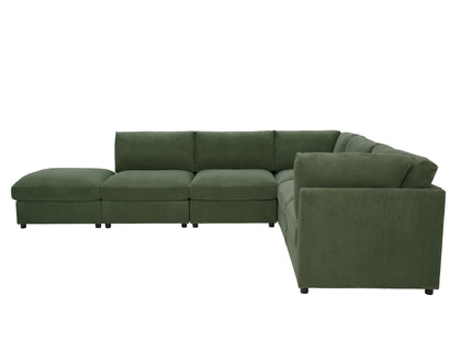 Reversible Modular Sectional & Custom Configuration And Premium Upholstery - Dark Green