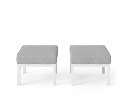 Patio Ottomans With Cushions, All-Weather Footrests (Set of 2)