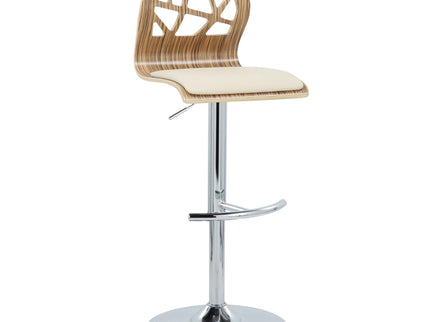 Folia - Mid Century Modern Adjustable Barstool With Swivel With Rounded T Footrest (Set of 2)