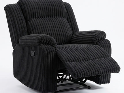 Motion Recliner Chair With Plush Armrests For Living Room, Soft Seat - Black