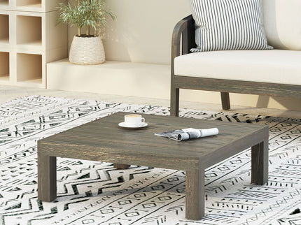 Oana Brava - Rustic Coffee Table With Slat Panel Design - Gray