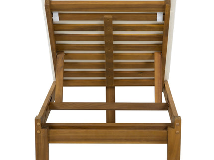 Adjustable Outdoor Patio Lounge Chair Chaise Lounge - Beige / Natural