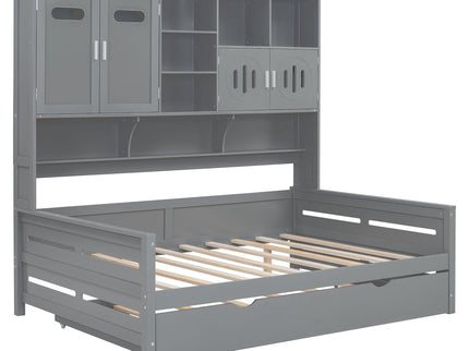 Daybed With All-In-One Cabinet And Shelf