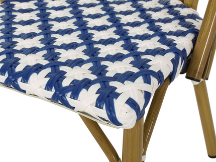 Chic French Bistro Chair With Durable Rattan And Aluminum Frame
