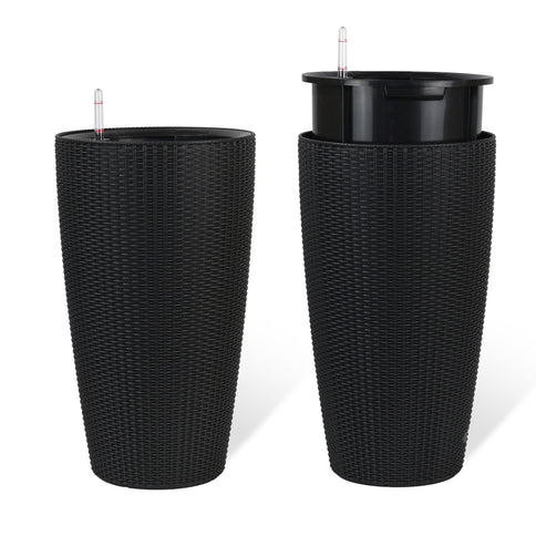 Tall Planters Set With Water Level Monitor And Auto Watering