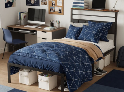 Platform Bed Frame With Charging Station & Headboard Storage