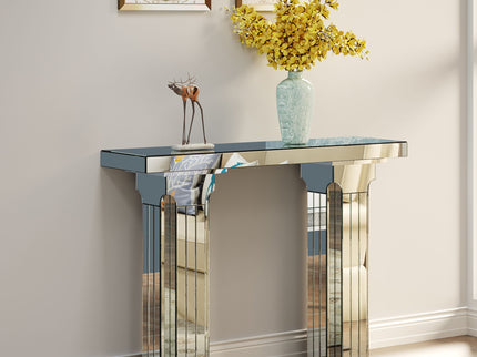 Console Table, Rectangular Entryway Desk For Living Room - Silver