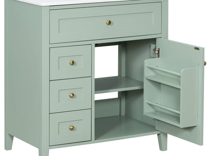 Bathroom Vanity With Sink, 3 Drawers And Adjustable Shelf, Freestanding Storage Unit