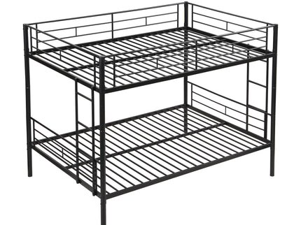 Modern Metal Bunk Bed, Full Over Full, No Box Spring Needed - Black
