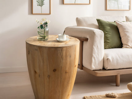 Vintage Style Barrel Coffee Table With Storage