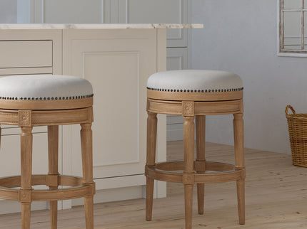 Rustic Elegance Backless Swivel Stool