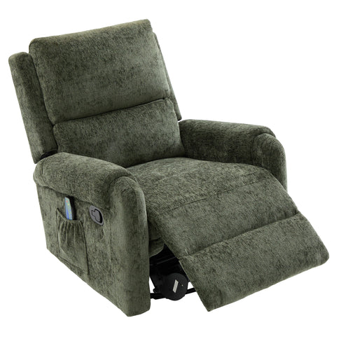 Manual Recliner Massage Chair With Swivel Rocker, 8 Massage Modes, Side Storage Pocket