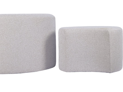 Upholstered Nesting Coffee Tables, Side Table, Footrest, Ottoman & Seat For Living Room Bedroom Entryway Office (Set of 2) - Beige