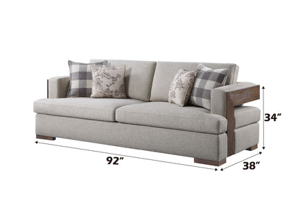 Niamey - Sofa With 4 Toss Pillows - Walnut