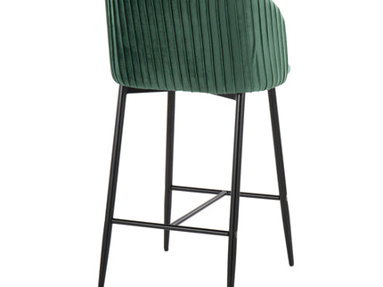 Fran - Pleated Waves Contemporary, Fixed Height Counter Stool (Set of 2)