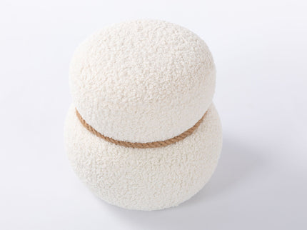 Snowman Stool With Cushion And Solid Wood Frame