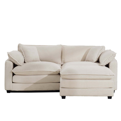 Modern Oversized Modular Cushion Sofa With Ottoman, Low Back, Deep Seating Sofa Set