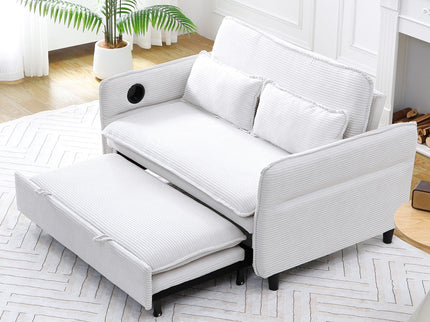 Modern Fabric Multi-Functional Sofa Bed With Adjustable Armrests And Backrests