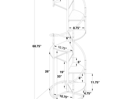 8 Shelf Staircase Bookcase Industrial Storage And Scratch Resistant Shelves - Brown