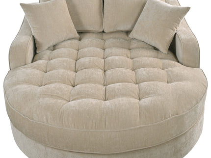 Modern Chaise Lounge Upholstered Sofa Couch With Tufted Seat And Detachable Pillows For Living Room