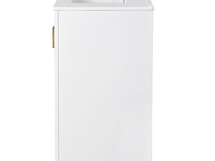 Ceramic Sink Combo, Freestanding Vanity Set With 3 Drawers & Soft Closing Doors