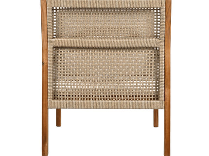 Acacia Wood Patio Furniture Club Chair, Outdoor Wicker Armchair, Deep Seating With Soft Cushions For Porch - Teak / Mix Brown