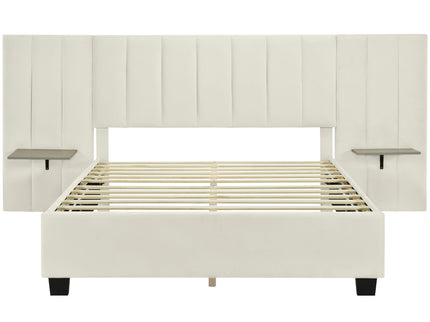 Upholstered Platform Bed With Big Headboard