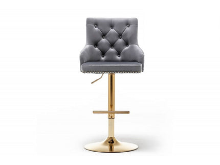 Adjustable Swivel Bar Stool With Nailhead Trim (Set of 2)