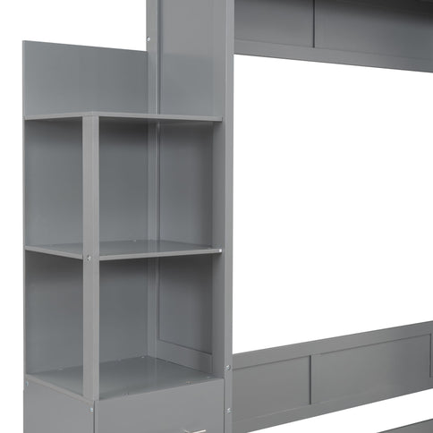 Murphy Wall Bed With LED Lights, Shelves And Drawers