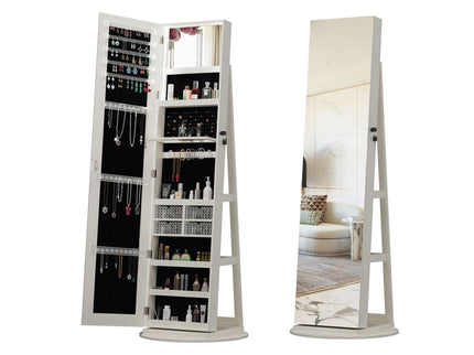 Swivel Jewelry Cabinet With Full Length Mirror