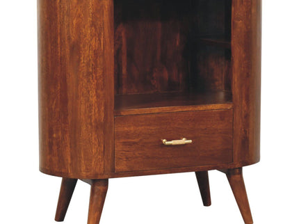 Cortez - T Bar Open Slot Cabinet - Dark Brown