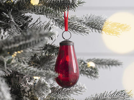 Luster Tear Drop Ornament, Glass Decorative Hanging Christmas Tree Ornaments For Holiday Party Decorations (Set of 12)