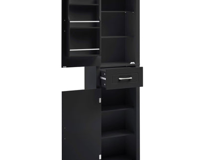 Tall Freestanding Bathroom Storage Cabinet With 2 Doors And Adjustable Shelves