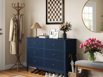 Modern 6 Drawer Fluted Dresser