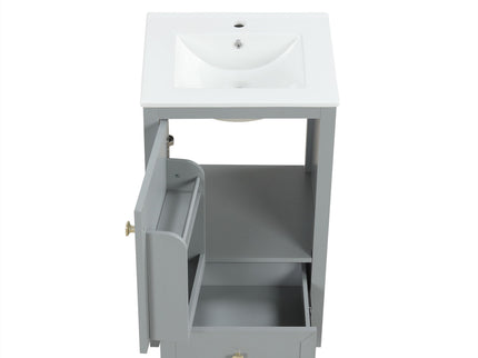 Bathroom Vanity With Sink, Soft Closing Cabinet Door, Storage Rack And Drawer