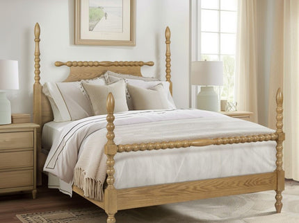 Queen Bed Turned Legs - Natural