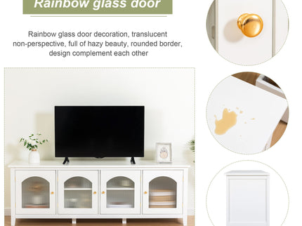 StylishTVcabinet Entertainment CenterTV Stand, TVconsoletable, Media Console, Solidwood Frame, Changhong Glass Door, Metal Handle
