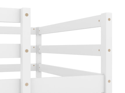 Twin Size Montessori Floor Bed With Fence - White