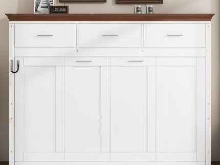 Twin Size Murphy Bed With 3 Drawers - White