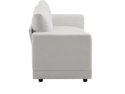 Modern Square Arm Sofa With Soft Fabric Upholstery, Deep Cushions