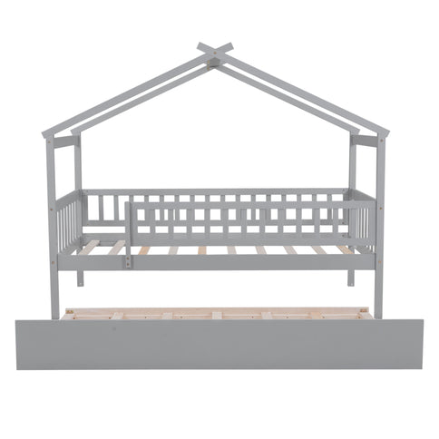 Creativity House Bed With Twin Size Trundle