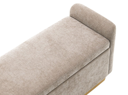Upholstered Storage Bench With Safety Hinge