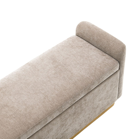 Upholstered Storage Bench With Safety Hinge