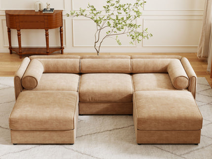 Contemporary Elegant Sofa With Storage And Ottoman