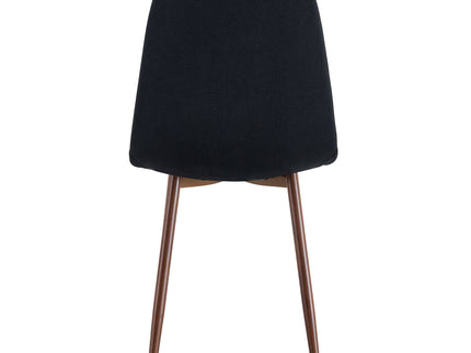 Luxury Simple Chair (Set of 4) Linen Cotton High Resilience Dining Chair With Metal Color Leg - Black / Walnut