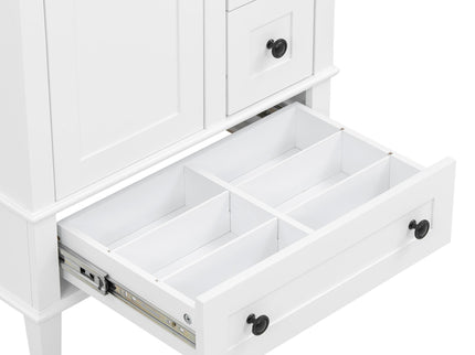 Bathroom Vanity With Integrated Basin, Soft Close Drawers, Door Mounted Double Layer Shelf