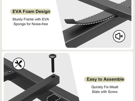 Upholstered Bed Frame With LED Lights, 4 Storage Drawers, Charging Station