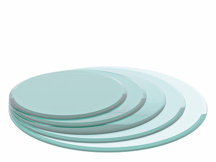 30" Round Tempered Glass Table Top Clear Glass 2 / 5" Thick Beveled Polished Edge - Transparent