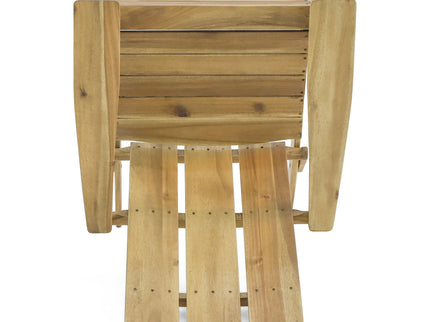 Outdoor Foldable Adirondack Chair With Slat Back - Natural
